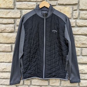 Callaway Black and Gray Quilted Front Golf Zip Up Jacket